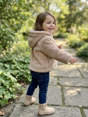 Girls Teddy Fleece Zip-Up Hoodie Jacket – Size 3 – Like New